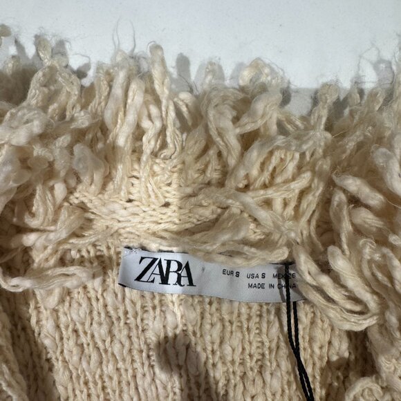 Zara - Fringed Knit Jacket - Size S - Picture 8 of 9